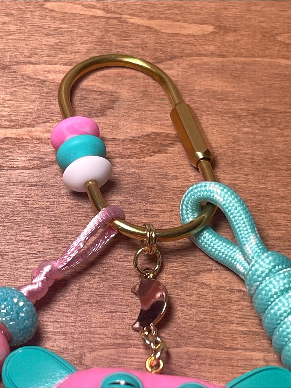 Pink & Teal Fuggler Keychain / Bag charm - Picture 2 of 5